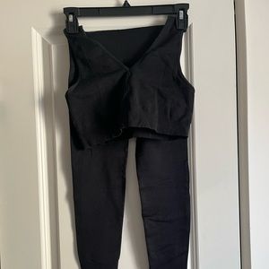 Matching black crop and leggings, size small